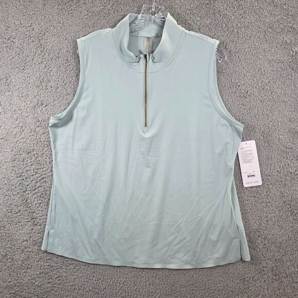 NWT Rhone Course to Court Sleeveless Zip Mock Blue Cloud Neck Pullover Size XXL - Picture 1 of 14